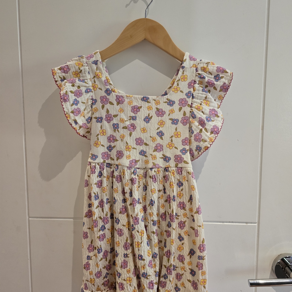 Zara Kids Dress with Purple and Yellow Floral Design
